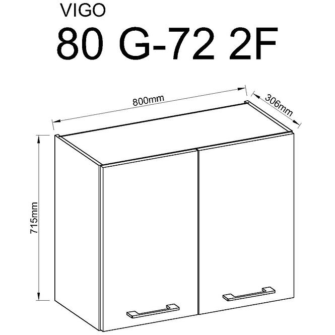 Küchenzeile Vigo Graphit Mat 80g-2f