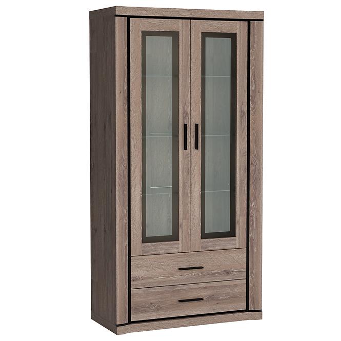 Vitrine Dallas 97cm Eiche Trüffel