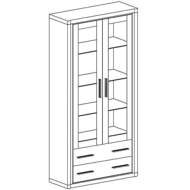 Vitrine Dallas 97cm Eiche Trüffel