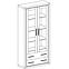 Vitrine Dallas 97cm Eiche Trüffel,3