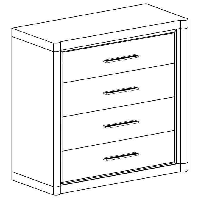 Kommode Dallas 80cm Eiche Trüffel