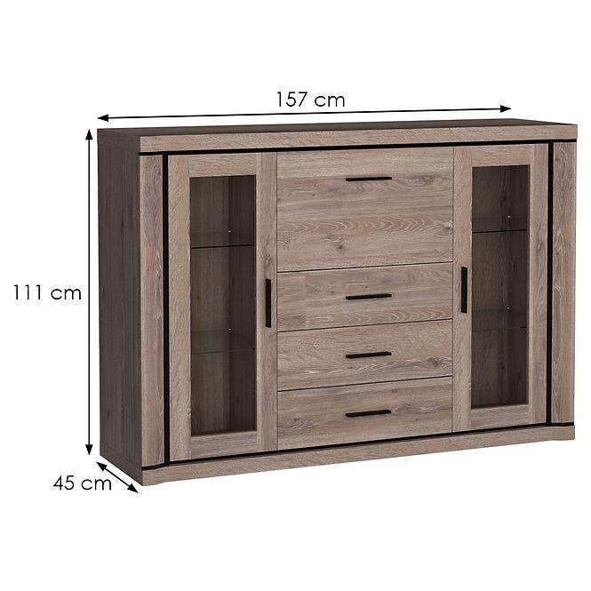 Kommode Dallas 157cm Eiche Trüffel,2