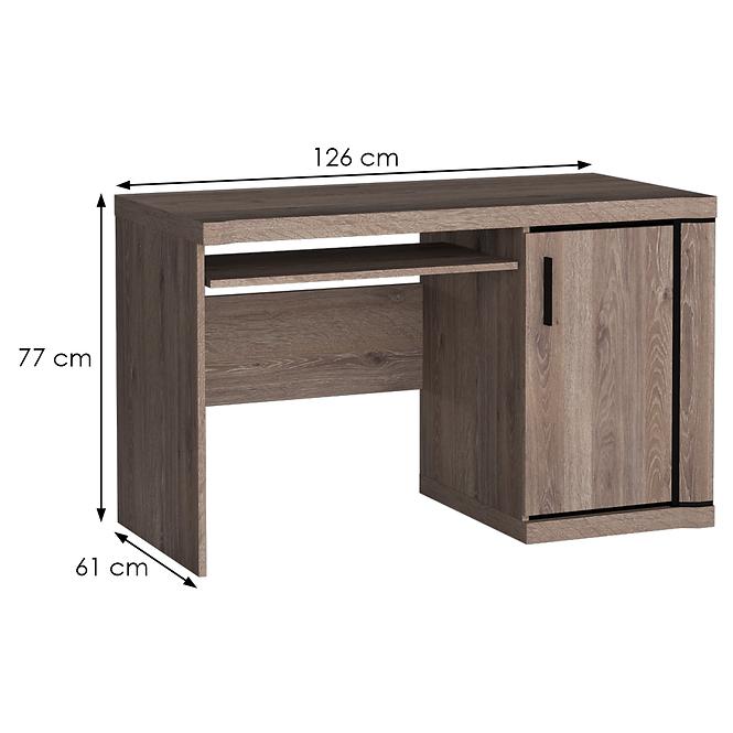 Schreibtisch Dallas 126cm Eiche Trüffel