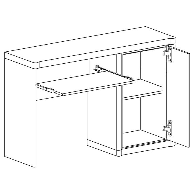 Schreibtisch Dallas 126cm Eiche Trüffel