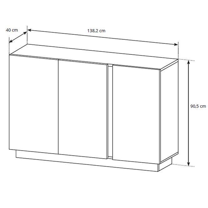Kommode Arco 138cm Eiche Artisan/Grau,2