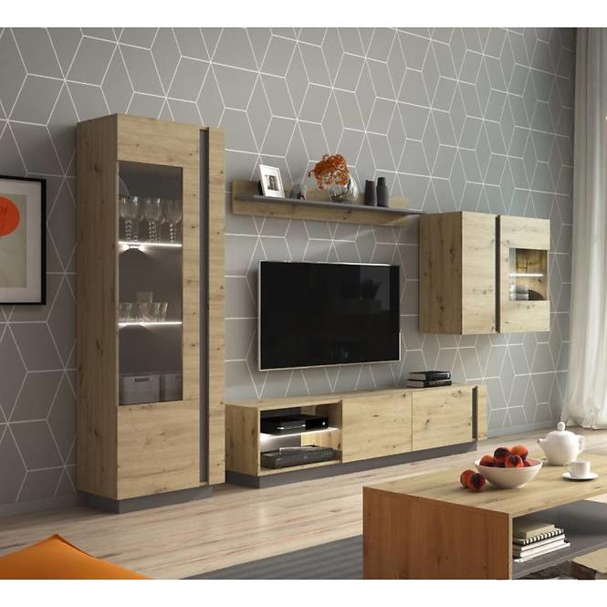 Couchtisch Arco 100cm Eiche Artisan/ Grau