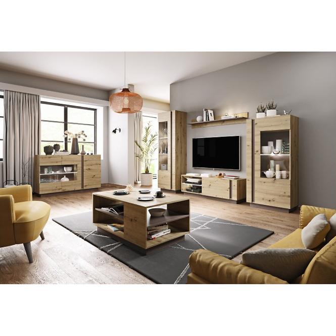Couchtisch Arco 100cm Eiche Artisan/ Grau