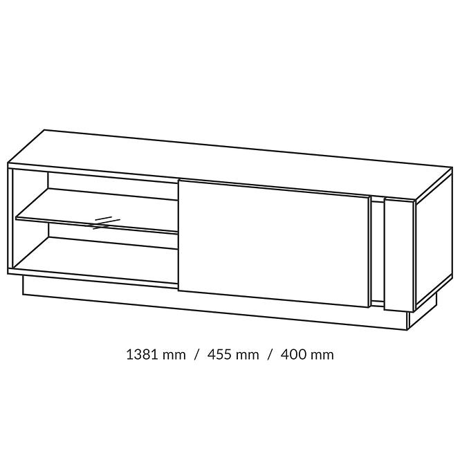Tv Tisch Arco 138cm Eiche Artisan/Grau