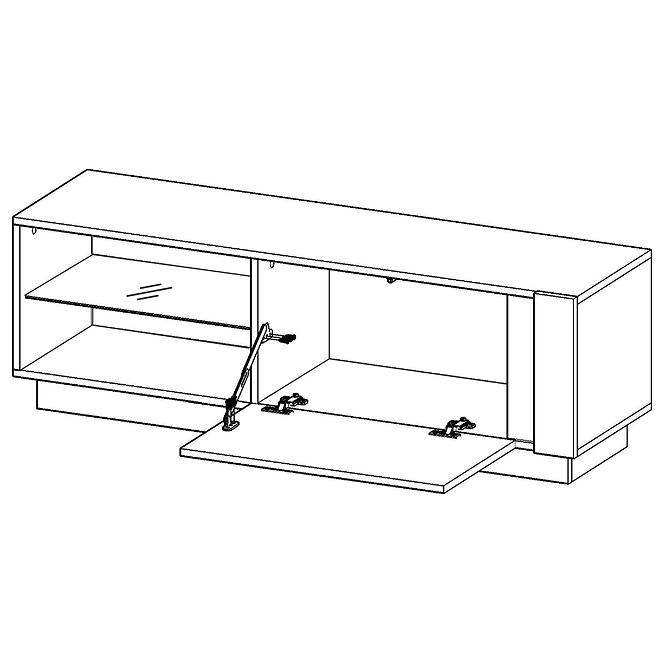Tv Tisch Arco 138cm Eiche Artisan/Grau