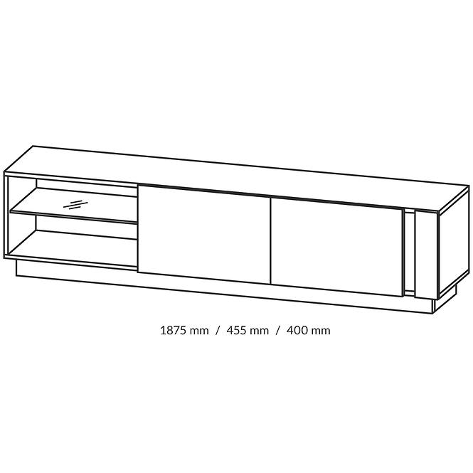 Tv Tisch Arco 187cm Eiche Artisan/ Grau