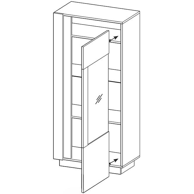 Vitrine Arco 72cm Eiche Grandson