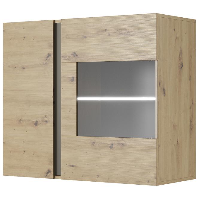 Vitrine Arco 96cm Eiche Artisan/Grau