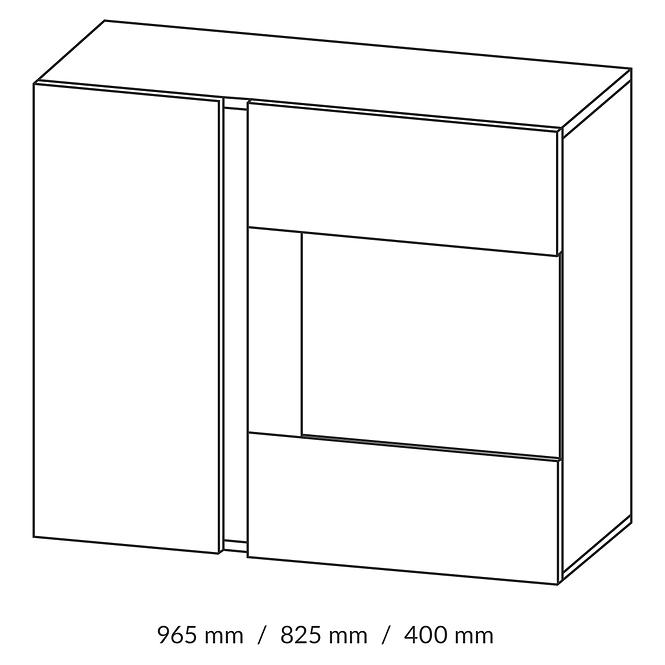 Vitrine Arco 96cm Eiche Artisan/Grau