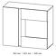 Vitrine Arco 96cm Eiche Artisan/Grau,2