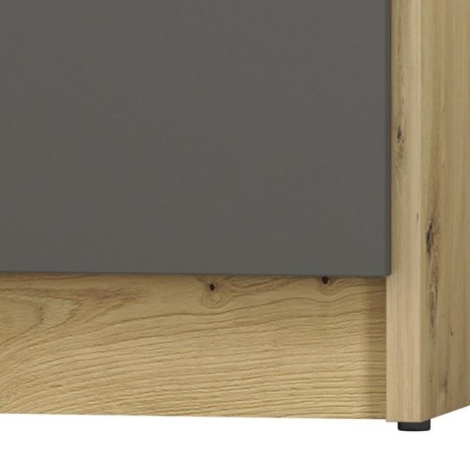 Schrank Fini 80cm Eiche Artisan/Weiß/Antracit