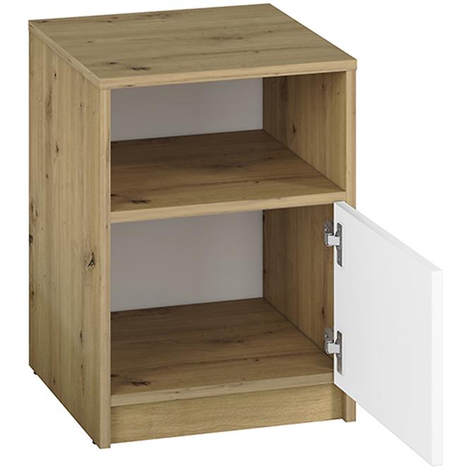 Nachttisch Fini 40cm Eiche Artisan/Weiß/Antracit