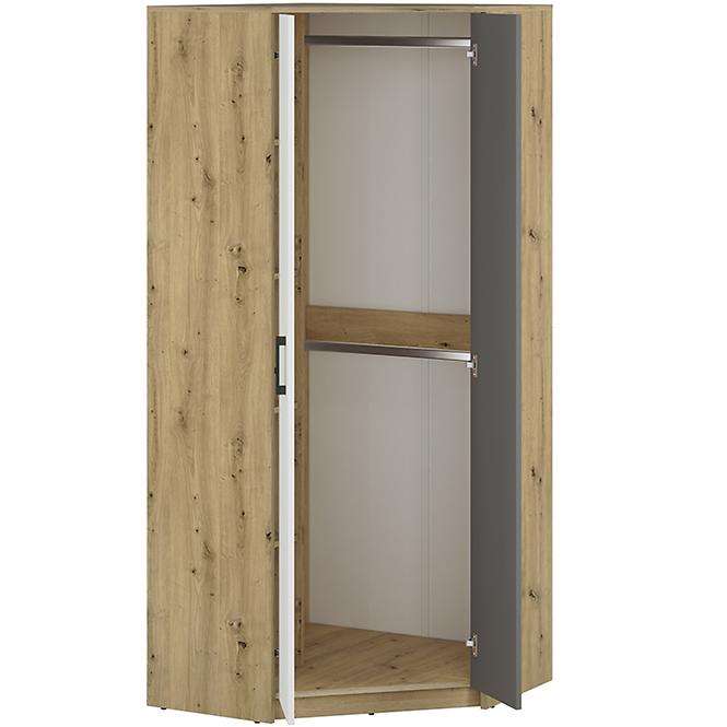 Schrank Fini 82cm Eiche Artisan/Weiß/Antracit