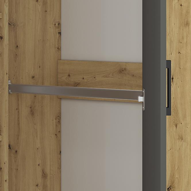 Schrank Fini 82cm Eiche Artisan/Weiß/Antracit