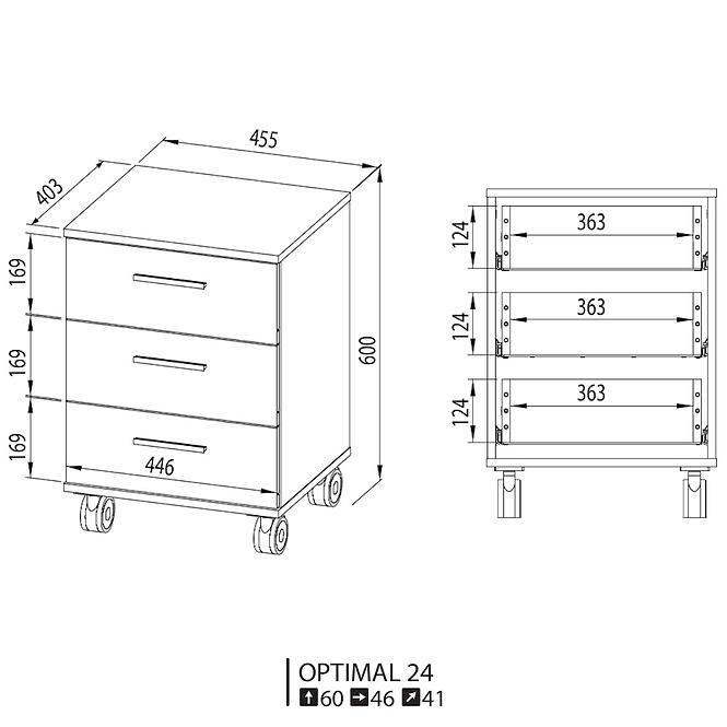 Container 46cm Optimal  Eiche Sonoma