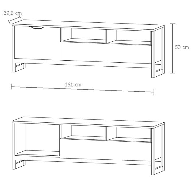 Wohnwand Arden 270cm Eiche Sand Grande/Matera