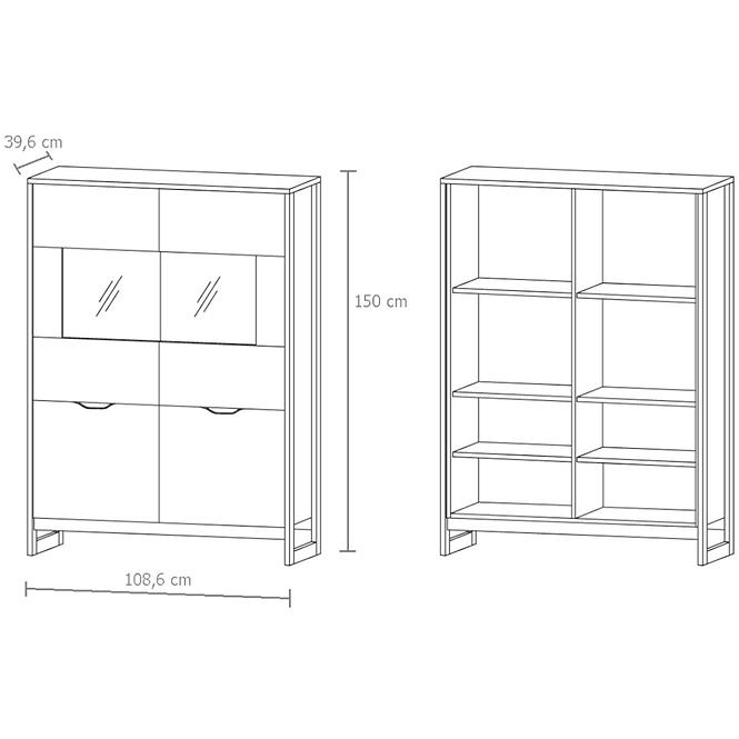 Vitrine Arden 109cm Eiche Sand Grande/Matera