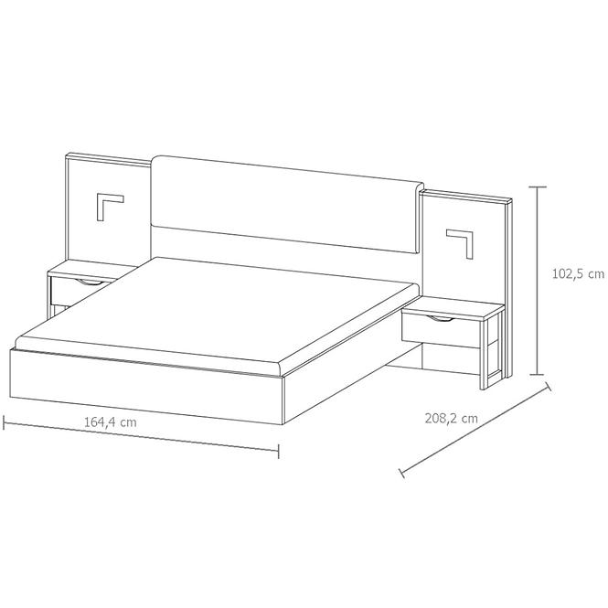 Bett Arden 160cm Eiche Sand Grande/Matera