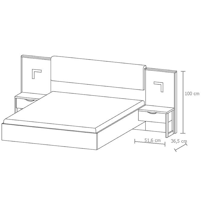 Nachttisch Mit Beleuchtung Arden 2x Eiche Sand Grande