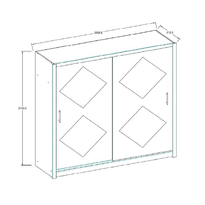 Schrank Bora XI 205cm Eiche Wellington