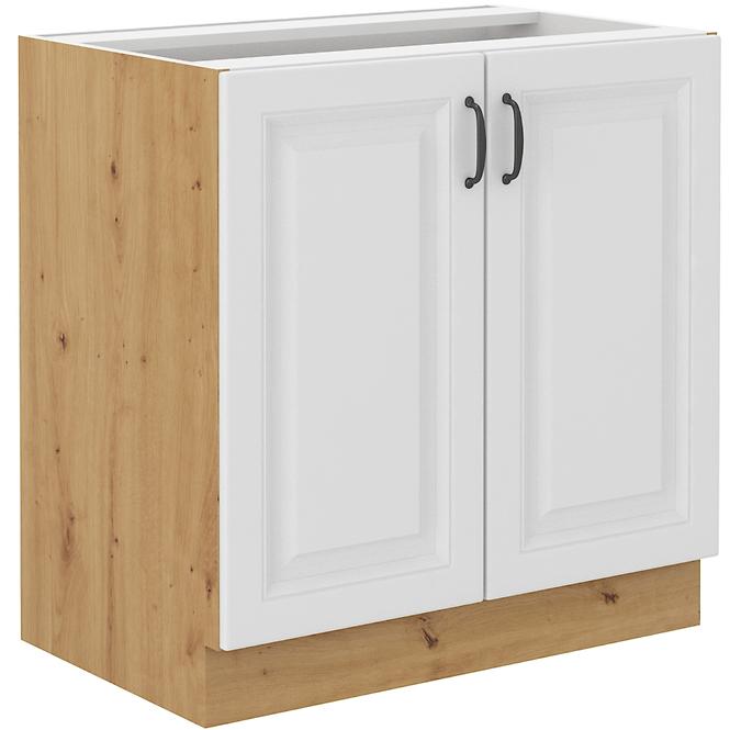 Küchenzeile Stilo Weiß Mat/Artisan 80d 2f Bb