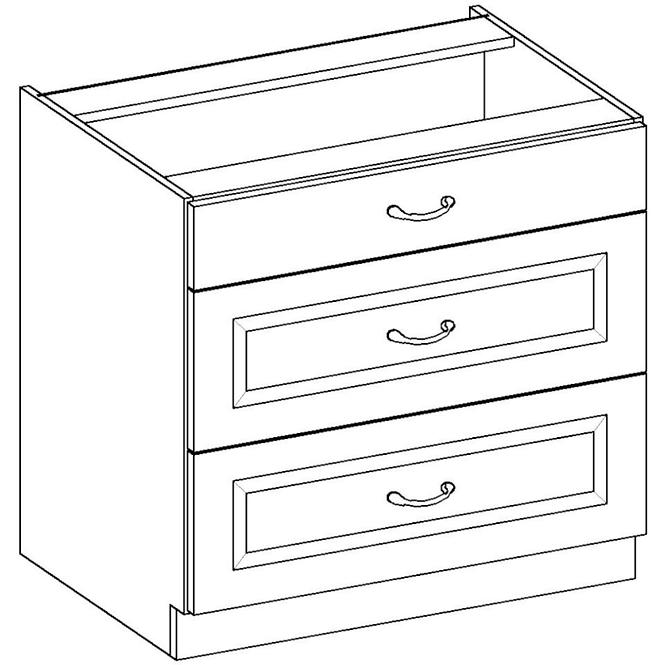 Küchenzeile Stilo Weiß Mat/Artisan  80d 3s Bb