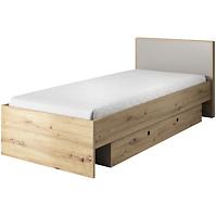 Bett Kuki 90cm Eiche Artisan/Grau Platin