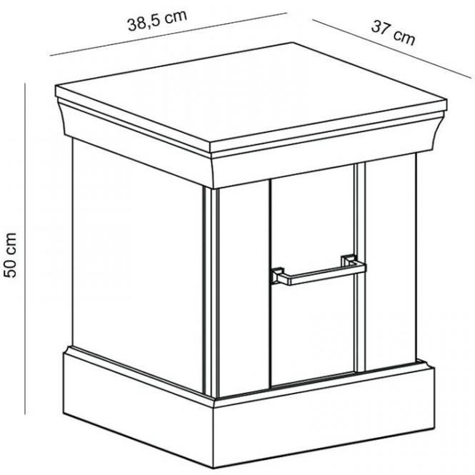 Nachttisch Antica 38cm Esche Helle