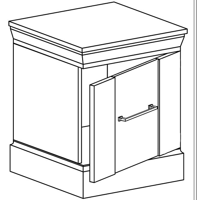 Nachttisch Antica 38cm Esche Helle