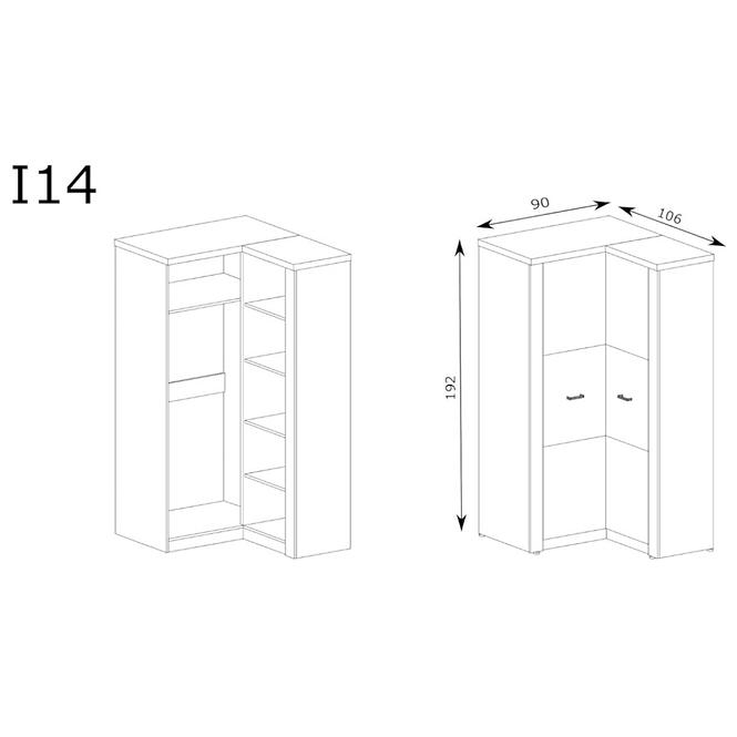 Schrank Indianapolis 90/106cm Craft Weiß