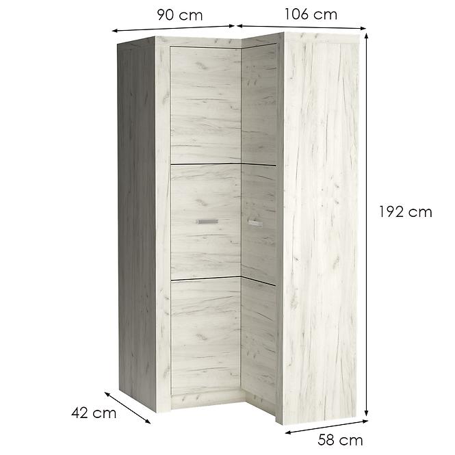 Schrank Indianapolis 90/106cm Craft Weiß