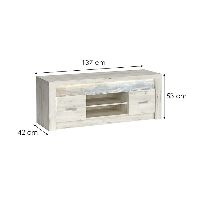 Tv Tisch Indianapolis 137cm Craft Weiß,3