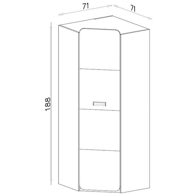 Schrank Lorento 71cm Asche Coimbra/Kräuter