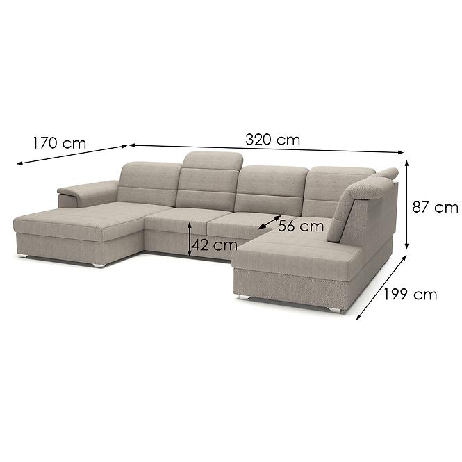 Ecksofa Bergamo U R Viton 192