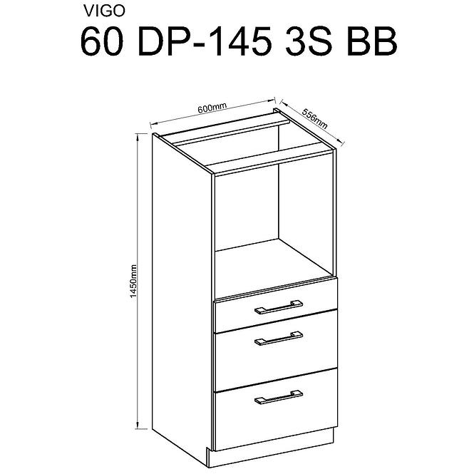Küchenzeile Vigo Weiß Hg 60dpk-145 3s Bb