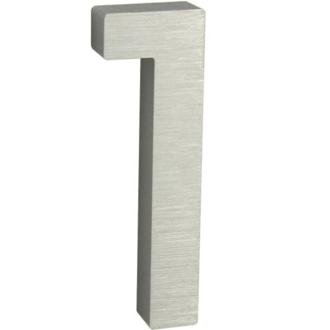 Aluminium Nummer 3D Silber matt 1 RN.100LV