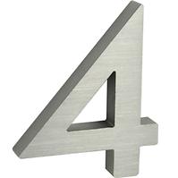 Aluminium Nummer 3D Silber matt 4 RN.100LV
