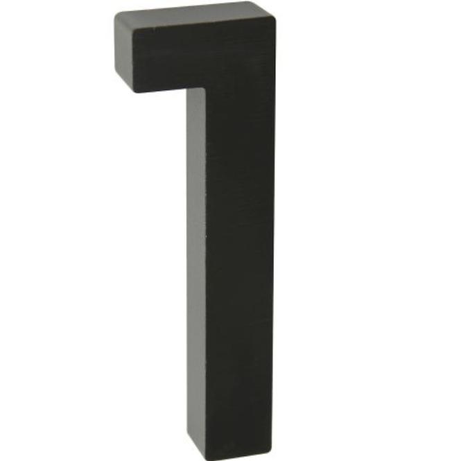 Aluminium Nummer 3D schwarz matt 1 RN.100LV