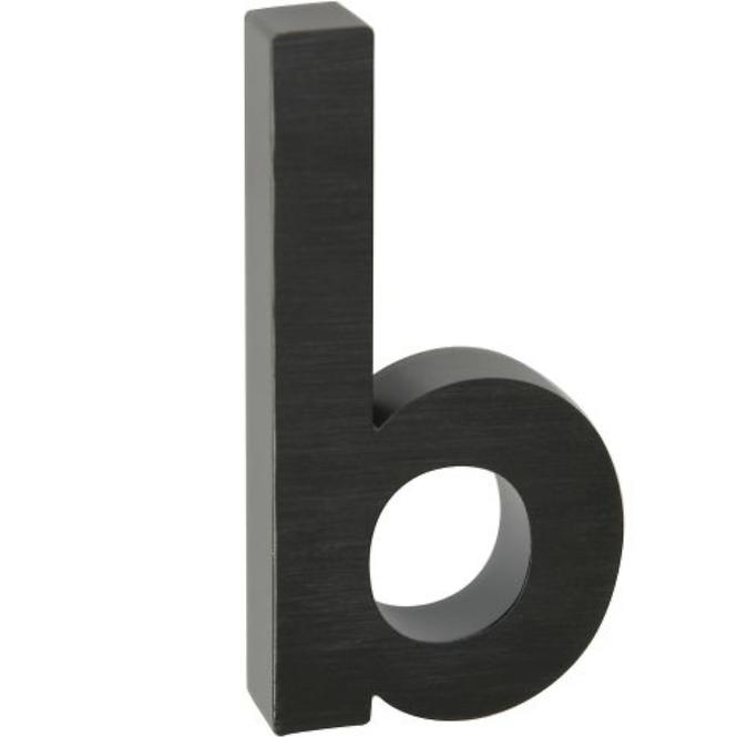 Aluminium Nummer 3D schwarz matt B RN.100LV