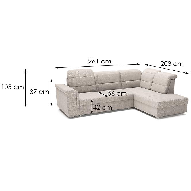Ecksofa Bergamo L R Viton 192
