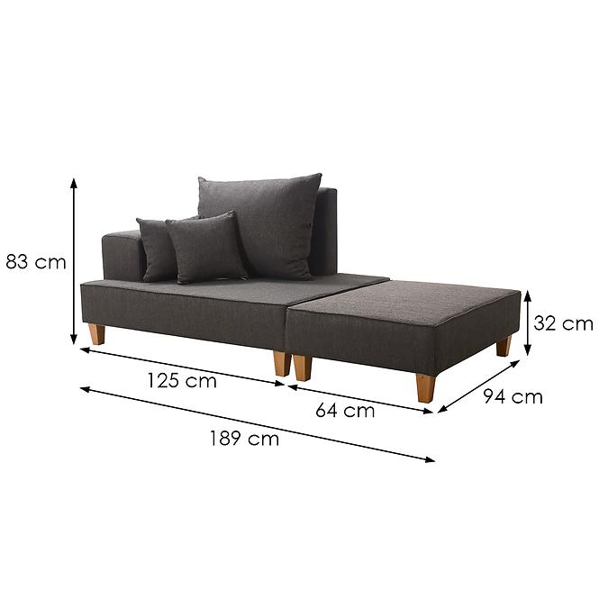 Sofa Daren L + Fußstütze Portland 95