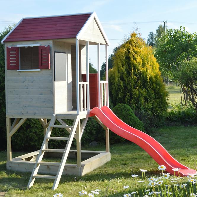 Kindergartenhaus Veranda 280 cm mit Rutsche