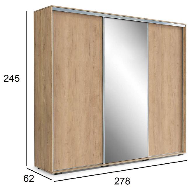 Schrank Aniela 278cm Spiegel Kraft/Golden