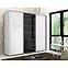 Schrank Alicja 278cm Spiegel Weiß/Schwarz Lacobel,5