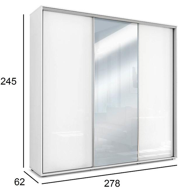 Schrank Amelia 278cm Spigel Weiß