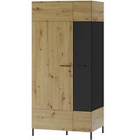 Schrank Lucas 70 Eiche Artisan/Schwarz Mat